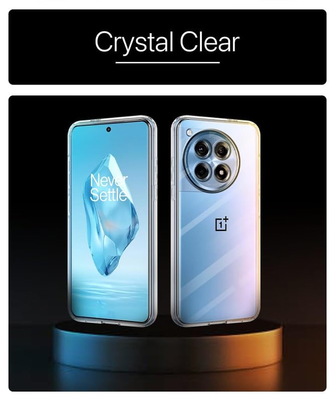 Image of Case Creation New Oneplus 12 Premium Imported 0.3mm Crystal Clear Totu Silicone Transparent Flexible Soft Corner Protection with TPU Slim Back Case Color Variation Cover for One Plus 12