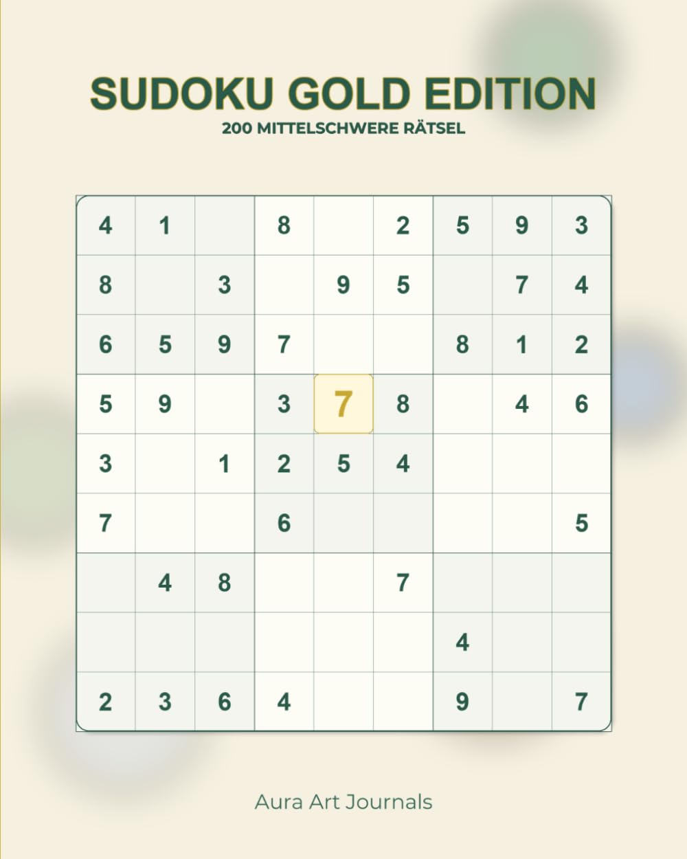 Sudoku Gold Edition - 200 mittelschwere Rätsel - Band 1: Sudoku Rätselbuch für Erwachsene: Band 1, 200 Logikrätsel 9x9 Mittel, 8x10 Zoll Komfortgröße