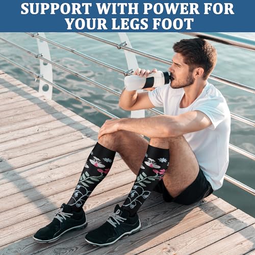 Image of FEYHAY Copper Compression Socks (3 Pairs) 15-20 mmHg Circulation is Best Athletic & Daily for Men & Women, Running, Climbing