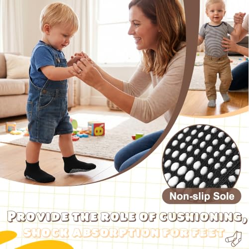 Image of GRPSKCOS Non Slip Toddler Socks 15 Pairs Toddler Grip Anti Skid Low Cut Socks for 1-7 Years Boys Girls
