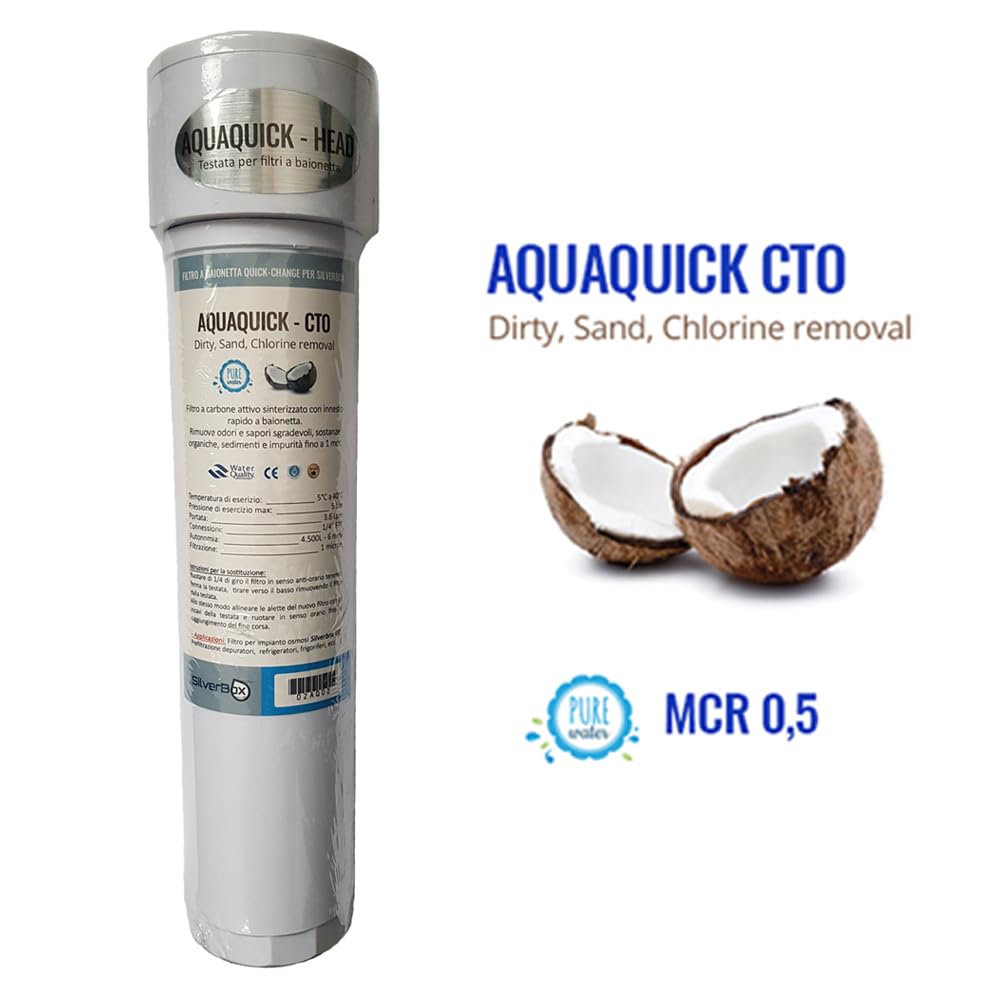 AcquaHOME® AQUAQUICK KIT RICAMBIO FILTRO BI-STADIO ORIGINALE PER IMPIANTO OSMOSI INVERSA SILVERBOX UP DEPURATORE MADE IN ITALY