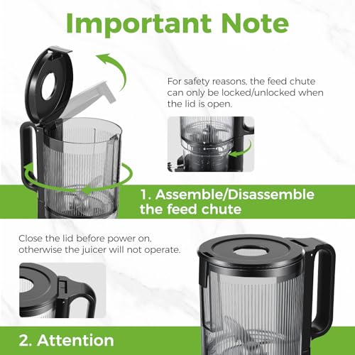 Image of OSTBA Cold Press Juicer, 5 inch Wide Feed Chute Juicer Machine for Whole Fruits & Vegetables, 220W Slow Masticating Juicer, High Juice Yield, Easy to Clean, BPA-Free