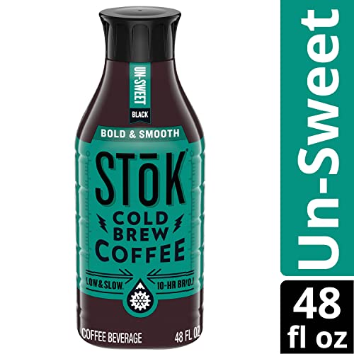 Stok Medium Roast Liquid Cold Brew Coffee, Black, Unsweetened, 48 Oz. Bottle #TOP2