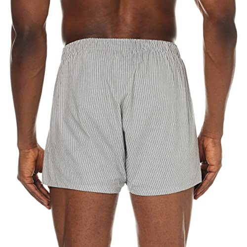 Calvin Klein Men's 3-Pack Stripe, Plaid & Plain Boxer Shorts, Black/Grey Medium Black/Grey #TOP2