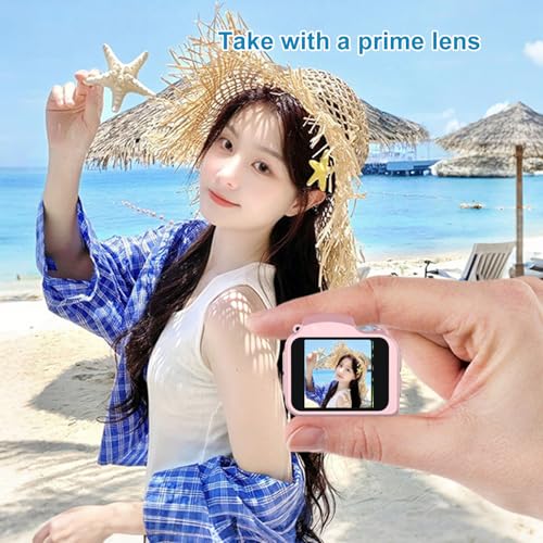 Image of banapoy Small Digital Camera, 4K HD 64MP Compact CCD Vlog Camera with LED Fill Light and 19 Retro Filters, for Students Travel Outdoor Photography (Roseate)