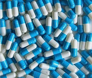 DR T & T 100 Empty Gelatine Blue White Capsules Capsule size4 Size 4
