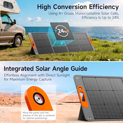 200W Portable Solar Panel for Power Station, 24% High Efficiency ETFE Foldable Solar Panel Charger, QC3.0, Type-C 60W, MC4 Output, IP65 Waterproof, for Outdoor Camping, RV, Emergency Power Supply - Image 5