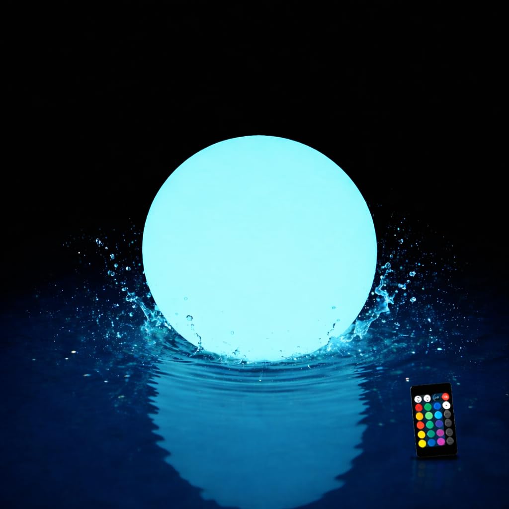 callyan 8-in ch Rechargeable LED Orb Light – 16 Color Glow Sphere, 4 Modes, Waterproof Ambient Lighting Ball, Glowing Orb for Indoor, Outdoor, Pool,