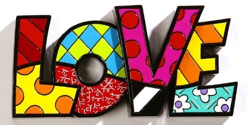 ROMERO BRITTO Word Art - LOVE - Pop Artist from Miami by Britto