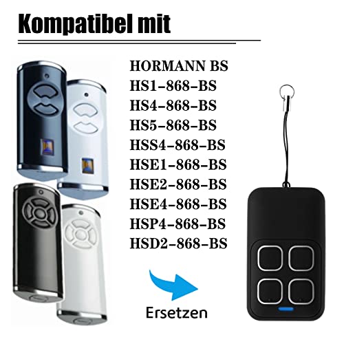 Compatible with 868MHz Hormann BS Bisecur Handheld Transmitter HSE1 HSE2 HSE4 BS, Pack of 2 - Image 3