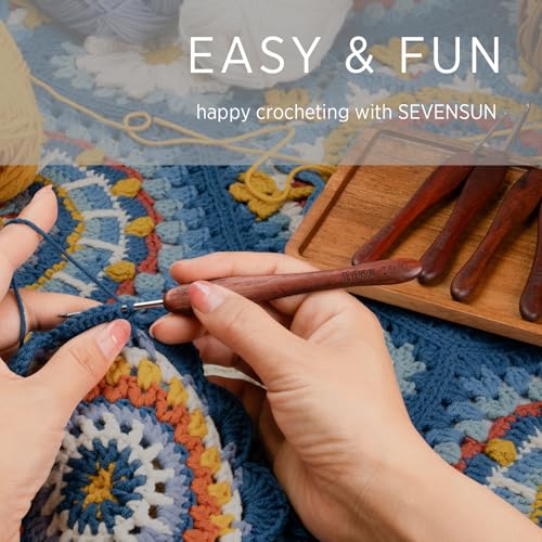 Image of SEVENSUN Mimosa Crochet Hooks Set 5 Pack of 0.8mm 1.0mm 1.4mm 1.6mm 1.8mm Crochet Hook, Hand Polished Ergonomic Crochet Hooks, Stainless Steel Crochet Hook, Crochet Needle Set