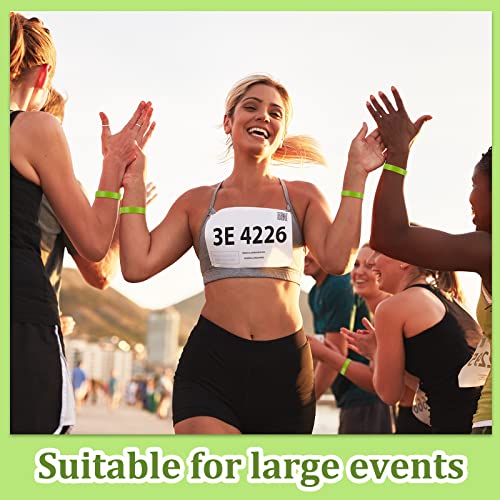Image of Henoyso 600 Pcs Green Plastic Wristbands for Events Vinyl Waterproof Pool Wristbands Neon Color Plastic Bracelet for Party Events Arm Band Identification for Concerts Carnivals
