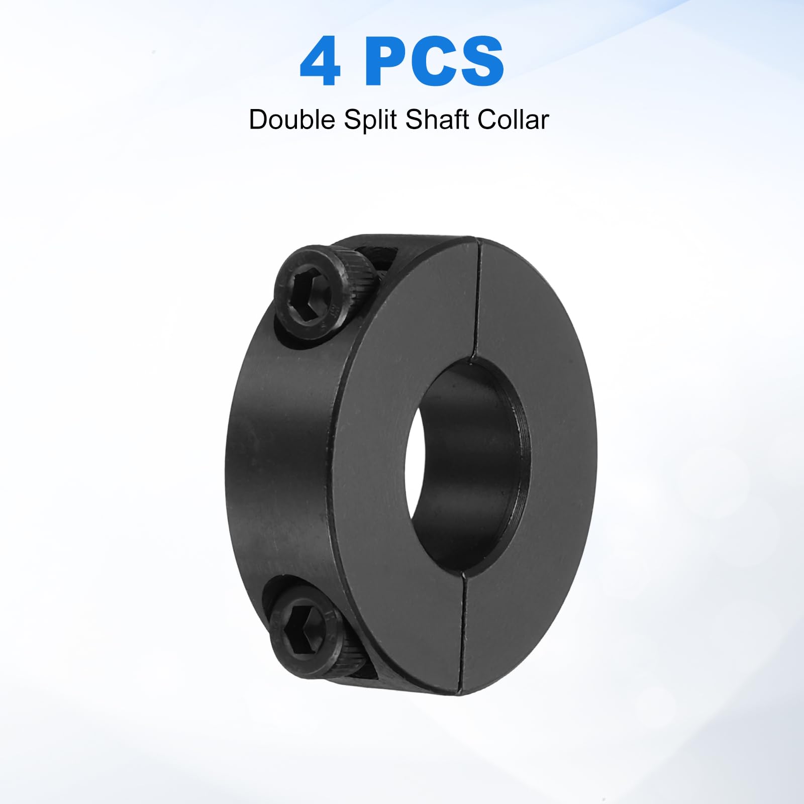 sourcing map 4 collari per alberi a doppia divisione, foro da 18 mm, collare di bloccaggio in due pezzi, diametro esterno 40 mm, spessore 12 mm, in acciaio al carbonio, con viti di fissaggio (ossido