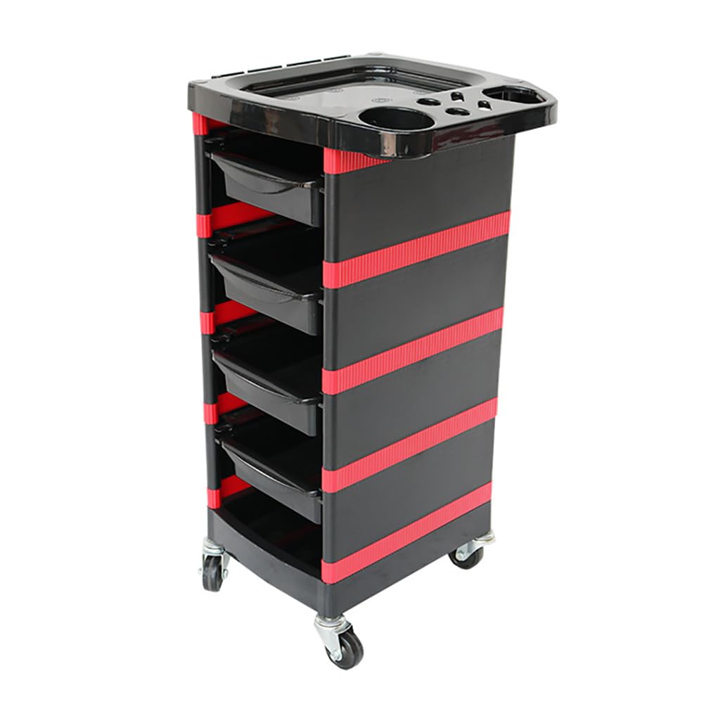 Generico Carrello da Campeggio Pieghevole Portatile, Carrello da Campeggio con Ruote per Festival, Carrello da Campeggio Professionale Multifunzionale per Barbiere con cassetto Rimovibile e Ruote Uni