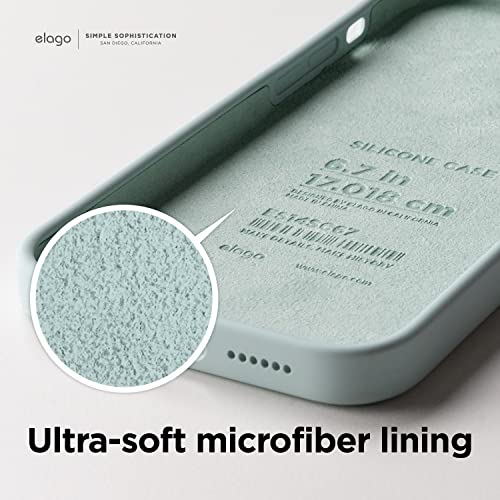 Image of elago Compatible With Iphone 14 Pro Max Case, Liquid Silicone Case, Full Body Protective Cover, Shockproof, Slim Phone Case, Anti-Scratch Soft Microfiber Lining, 6.7 Inch (Mint), Green