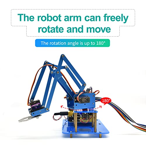 KEYESTUDIO Robot Arm Starter Kit for Arduino,4DOF Electronic Coding Robotics Arm DIY Set for Kids Adults to Learn Robotics,Support PS2 Joypad Control,Remote Control by Android/iOS APP - Image 7