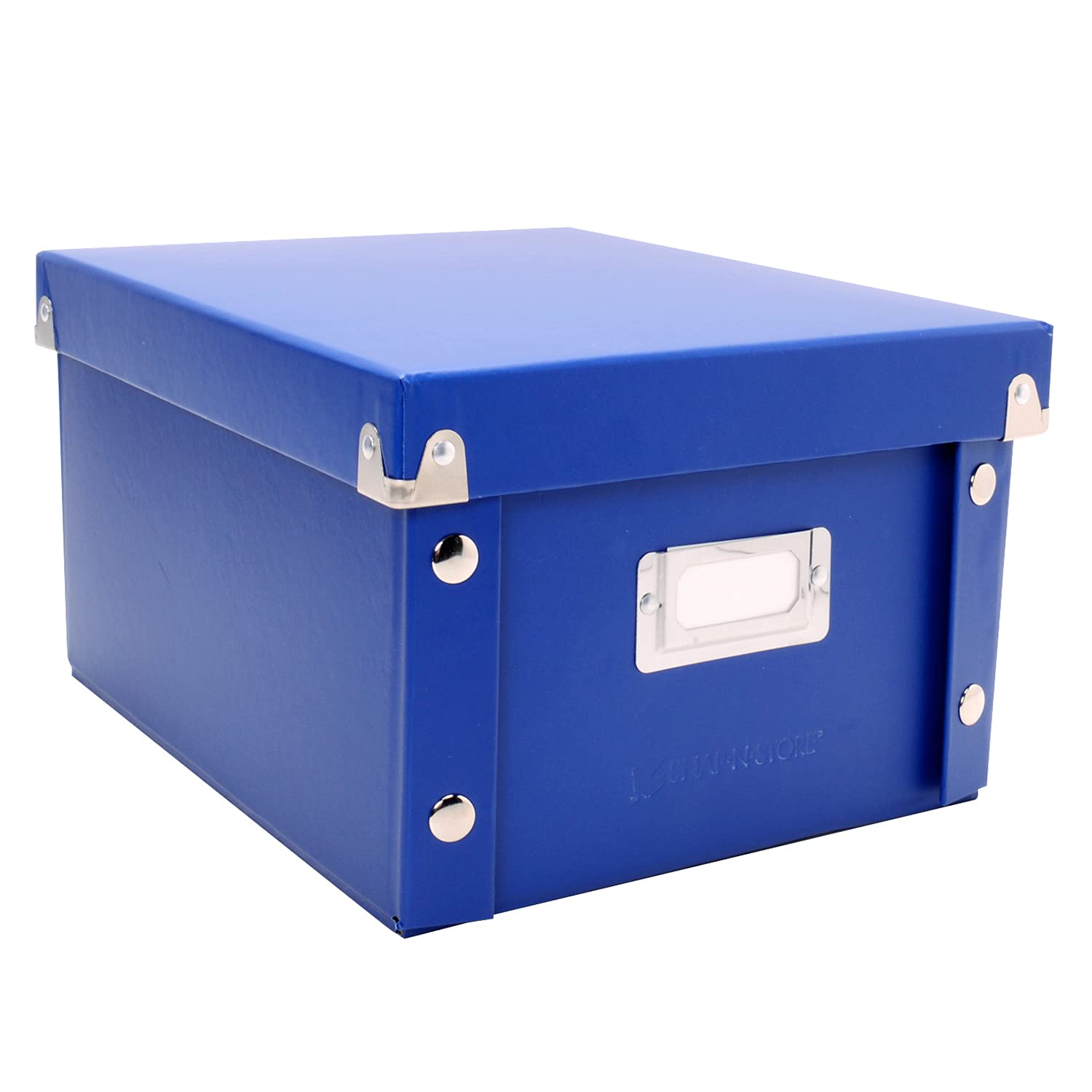 Photo 1 of Snap-N-Store Storage Box - Pack of 2 Small, Collapsible, 9.25 x 5.63 x 8.13 Inch Storage Boxes w/Lids for Kids, Crafts, Toys, Games and Organizing, Foldable Containers with Lids, Back To School, Blue Classic Blue/Dino Small Storage Box
