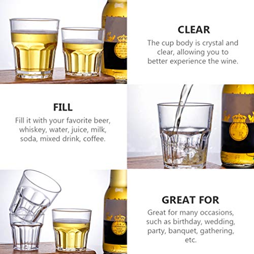 Yarnow 6Pcs Whiskey Glasses Rocks Glasses Glasses Tumblers Bar Old Fashioned Cups For Drinking Beer Cocktails Glassware 35Ml #TOP3