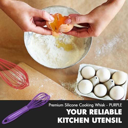 Image of Chef Craft Premium Silicone Wire Cooking Whisk, 10.5 Inch, Purple