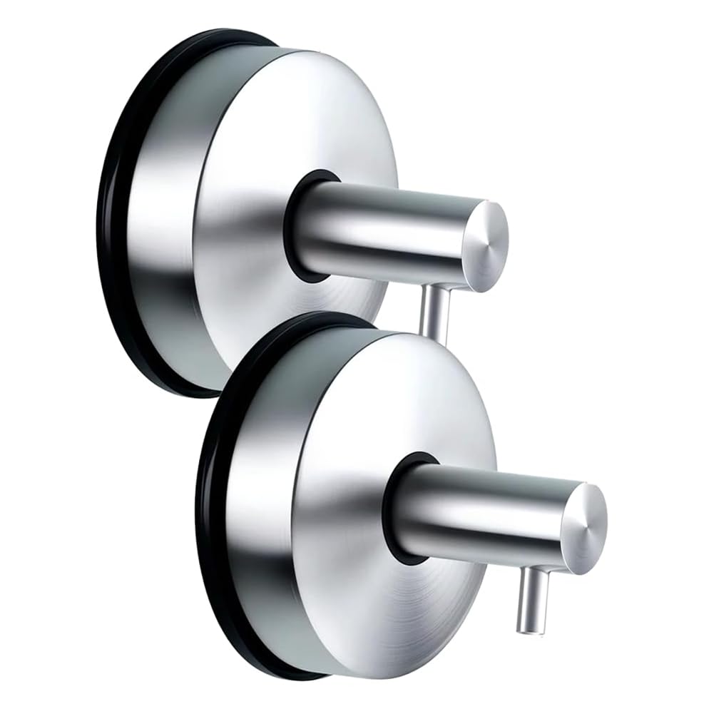 CTRLZS Suction Cup Hooks for Door Wreaths for Shower Glass No Drill Hook Hanging Towels Suction Cup Hooks Sliver