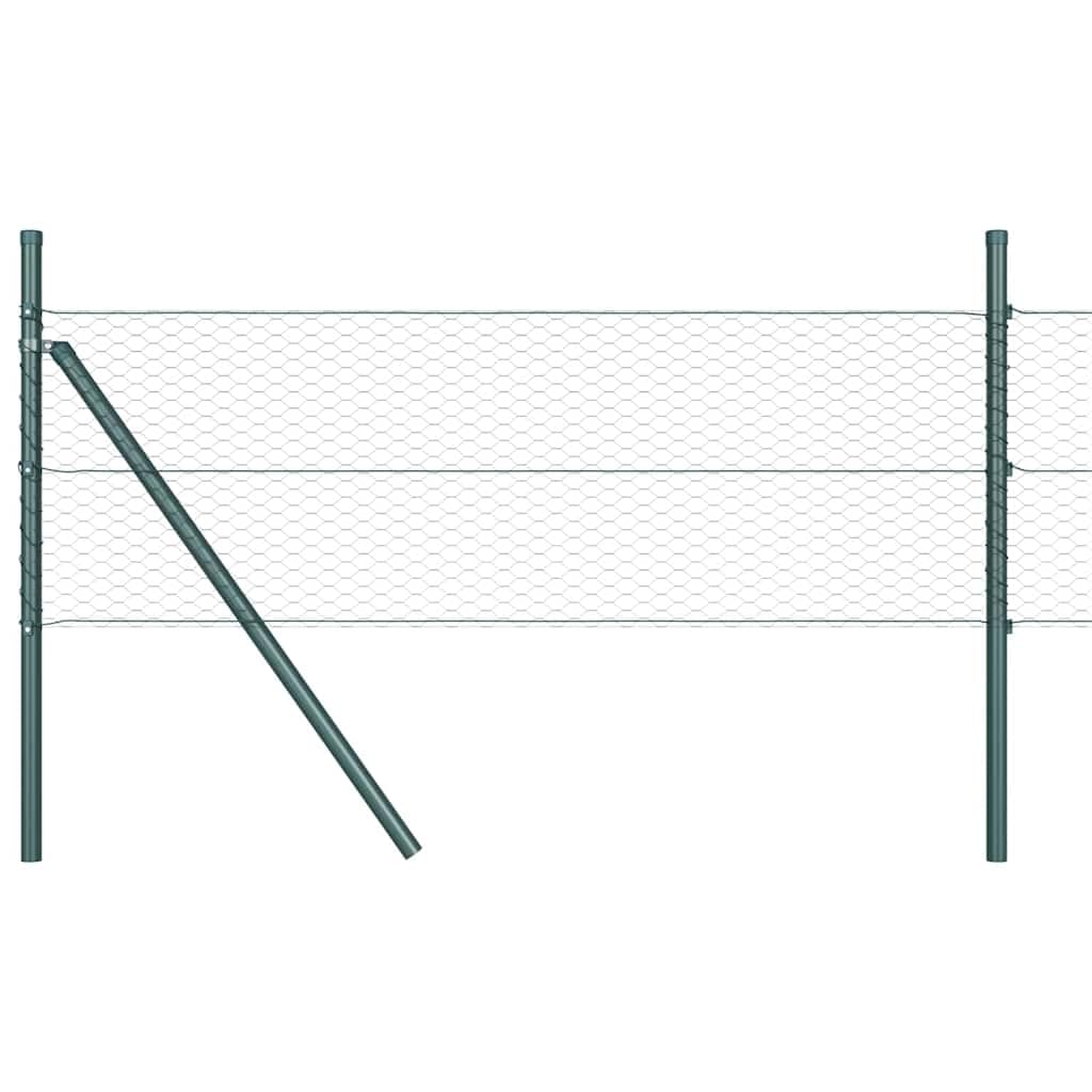 Double-Sided Steel Fence Post 100m Grey 0.4m Height 25mm Mesh Garden Barrier Kit with 52 Posts Outdoor Secure Corrosion Resistant Enclosure