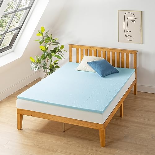 Best Price Mattress 1.5 Inch Ventilated Memory Foam Mattress Topper, Cooling Gel Infusion, CertiPUR-US Certified, Dorm Essentials, Twin XL