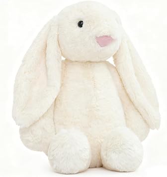 Bunny Soft Plush 25CM Bunny Rabbit Stuffed Animal with Fluffy Soft Ears Rabbits Teddy Rabbit Decorations Gifts For Girls White
