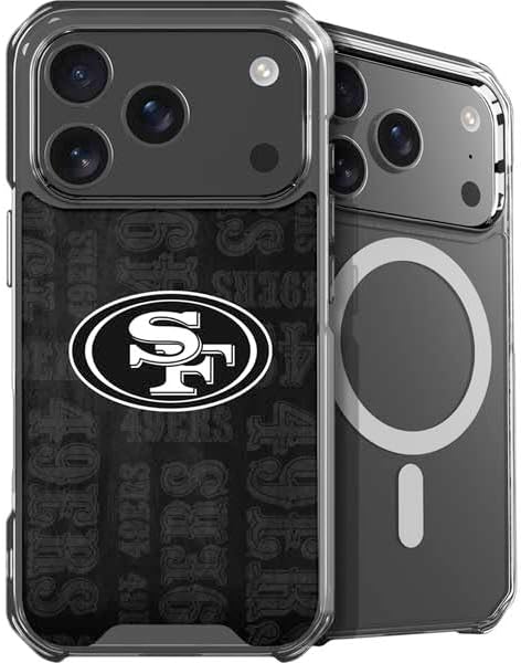 Skinit Phone Case Compatible with MagSafe iPhone 17 Pro Max - Officially Licensed NFL San Franciso 49ers Black & White Design