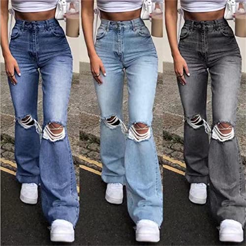 Bell Bottom Jeans For Women Classic High Waisted Flared Jean Pants Ripped Jeans Denim Pants (Small,Light Blue) #TOP3