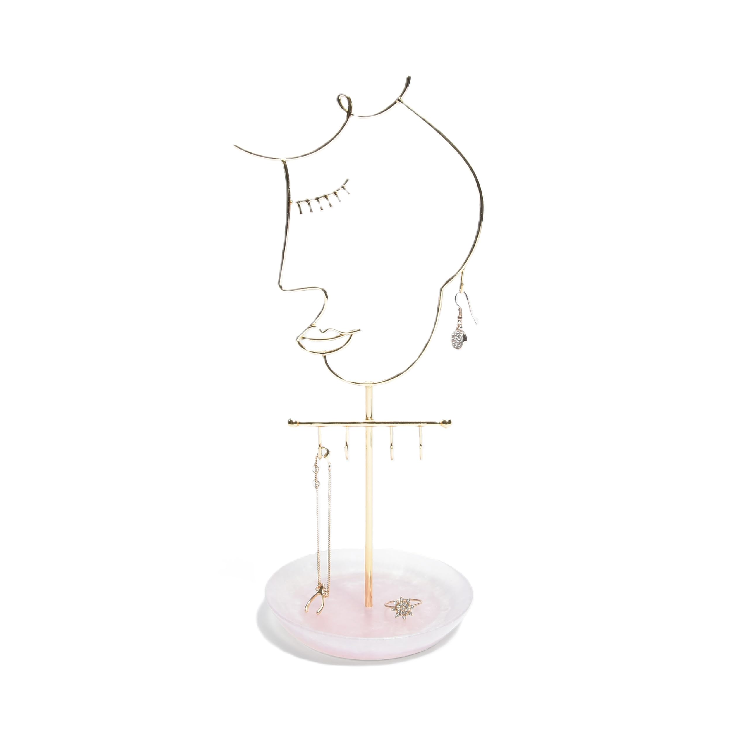 Stackers Roze Quartz-Effect 5 Hook Jewellery Stand