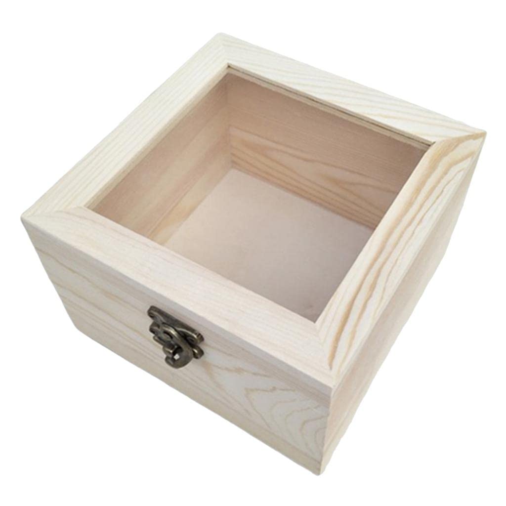 Boîte de rangement avec couvercle verre et bois pour votre coiffeuse