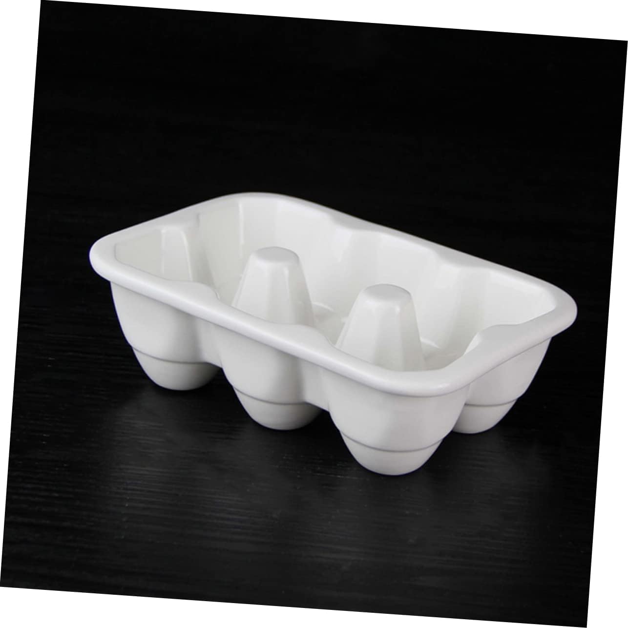 jojofuny 6grids Porcelain Egg Holder Slots Compact Refrigerator Storage Container for Fresh Eggs for Kitchen Organization Easy to Clean and Prevents Breakage