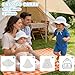 Zando UPF 50+ Baby Sun Hats 0-6 Months - Wide Brim Baby Bucket Hat 0-6 Months with Adjustable Strap Summer Newborn Infant Sun Hats for Babies 0-3M for Beach Pool Camping Walking Trips Party Beige XS