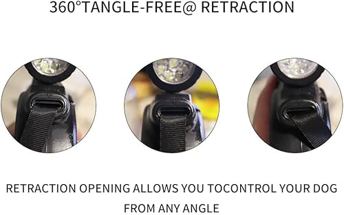 Miniatura 6 de Correa retráctil para perro con linterna, dispensador y bolsa de excrementos, cinta de nailon resistente para perros y gatos pequeños, medianos y