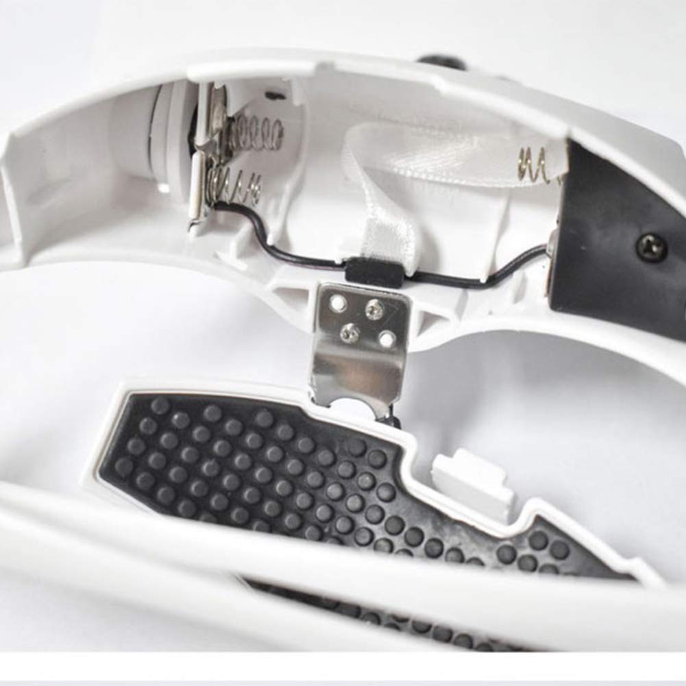 Lupa para diadema con 2 luces LED, lectura manos libres con 5 lentes, 1 x 1,5 x 2,5 x 3,5 x para reparación de relojes, joyas para trabajos cercanos