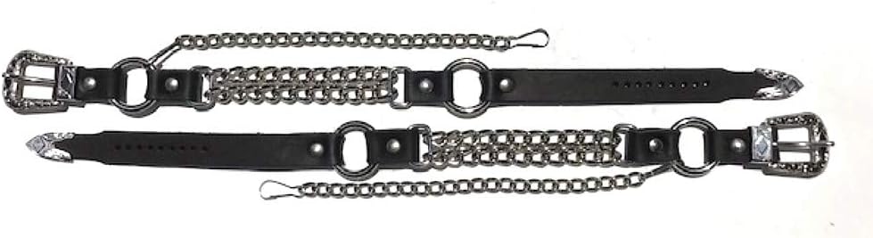 Biker Boots Boot Chains Brown Topgrain Cowhide Leather with 2 Steel Chains
