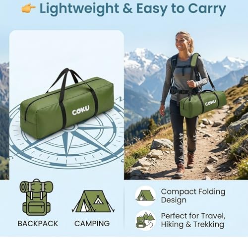Image of Coku Camping Tent for 8 Persons, Lightweight Backpacking Dome Tent with Mosquito Net, Waterproof Outdoor Tent, Easy Setup for Camping, Hiking, Trekking, Picnic, Travel (8 Person Tent)