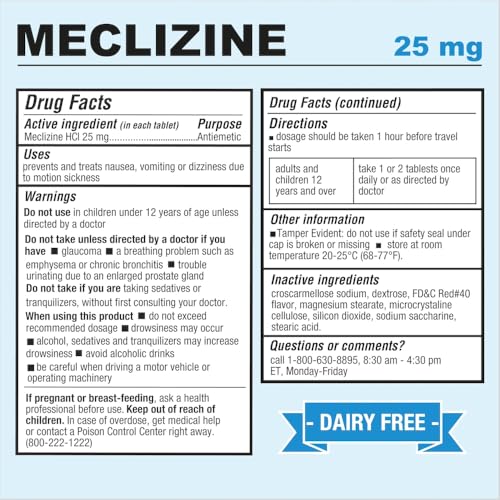 Puregen Labs Meclizine 25 mg Chewable