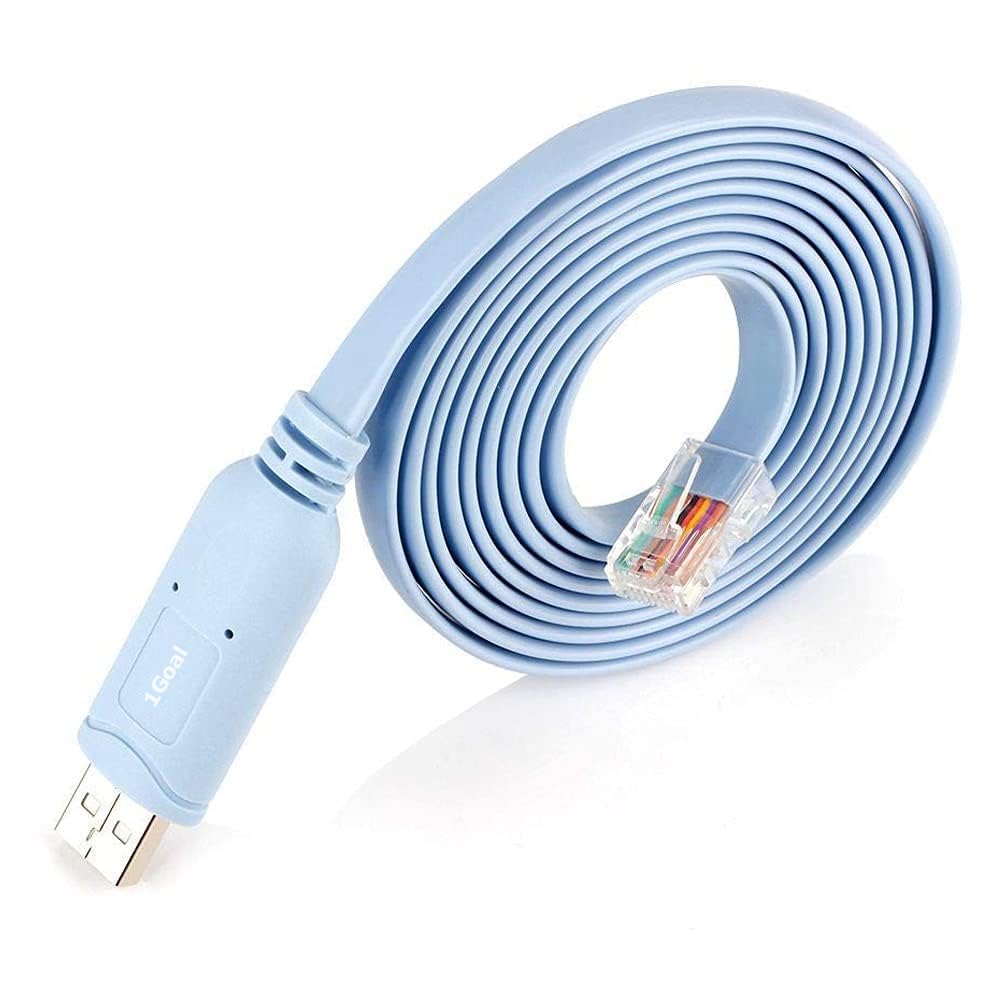 1Goal USB Console Cable,USB to RJ45 Console Serial Console Cable with FTDI Chip Compatible with Routers/Switches for Laptops in Windows etc (Pack of 1) TD-869C,Blue