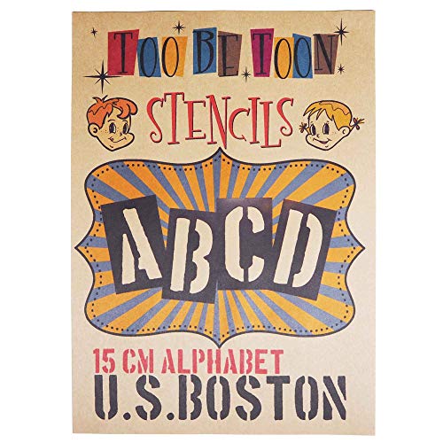 ステンシルシート アルファベット U.S.BOSTON 特大サイズ(15cm)