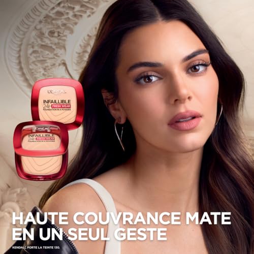 L'Oréal Paris - Fond de Teint Poudre Longue Tenue - Waterproof - Infaillible 24H Fresh Wear - Teinte : Ivoire (20) - 53 g
