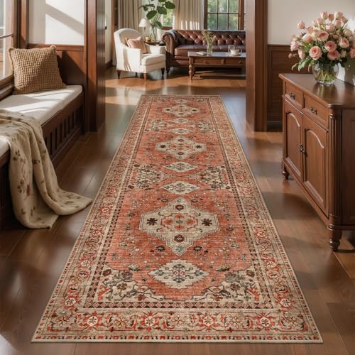 Image of Tangsoo Boho 3x10 Runner Rugs for Hallway, Washable Runner Rugs Non Slip