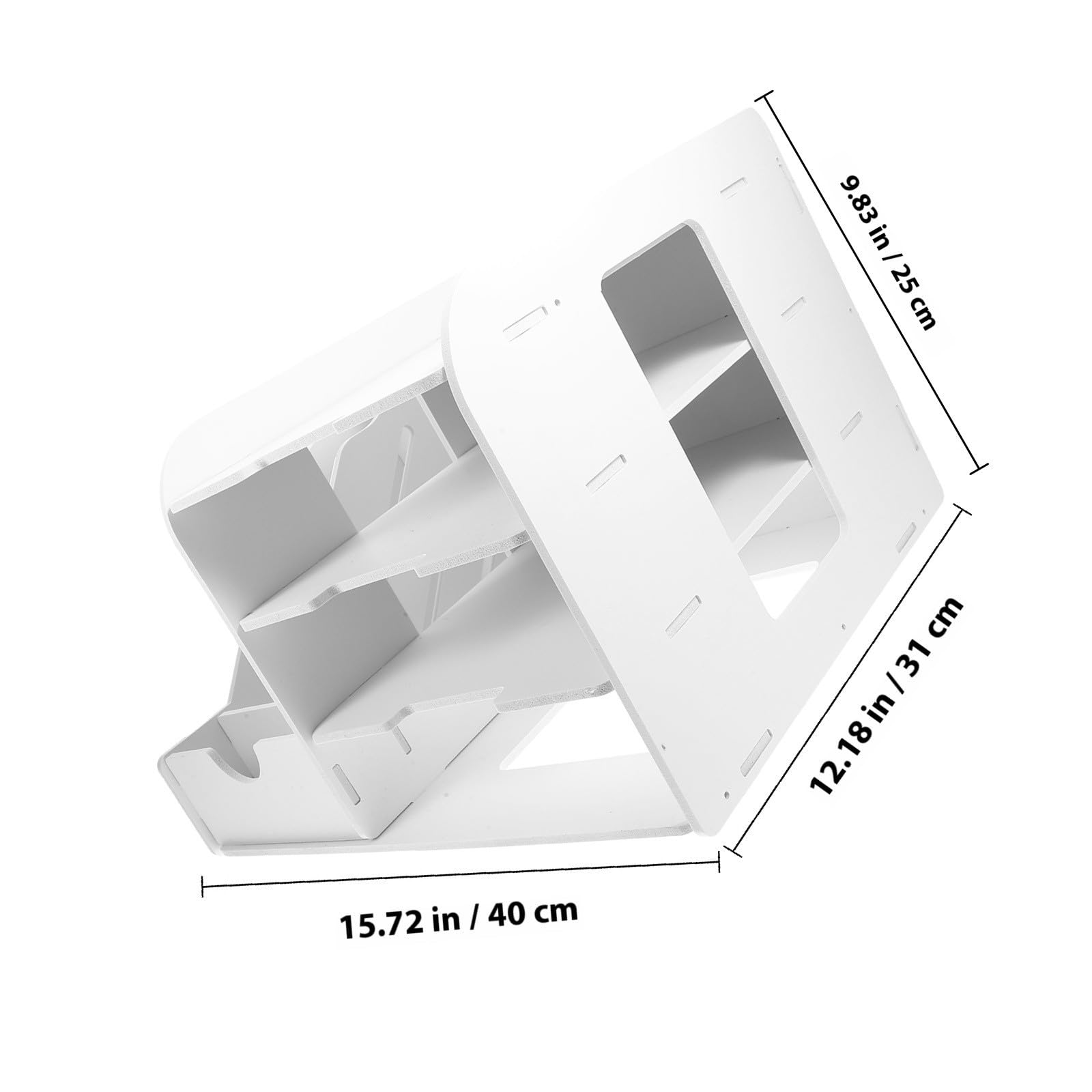 Porta Documenti da Scrivania a 4 Livelli, Bianco, Legno Plastico