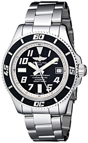 Breitling Men's A1736402/BA29SS Superocean Abyss Black Dial and Stainless Steel Bracelet