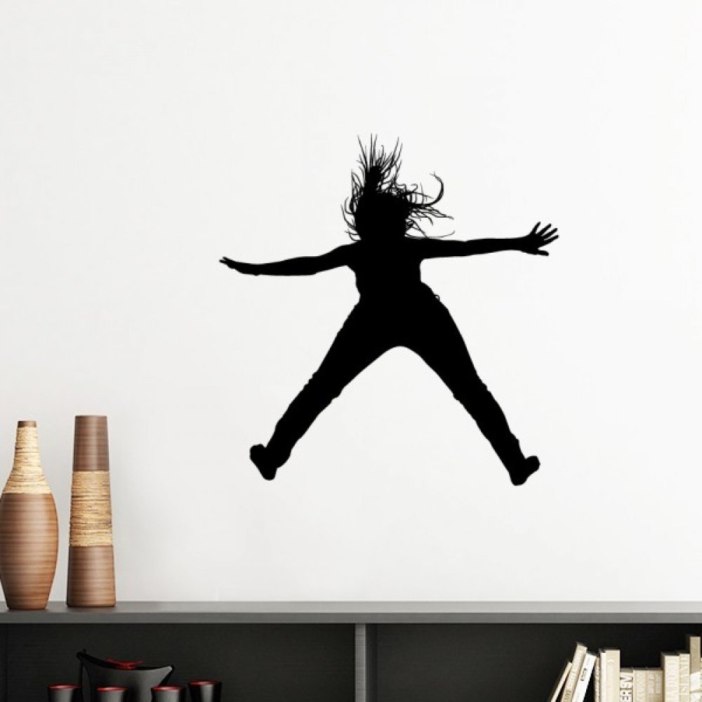 Stickers mural amovible silhouette de sport en vinyle rouge
