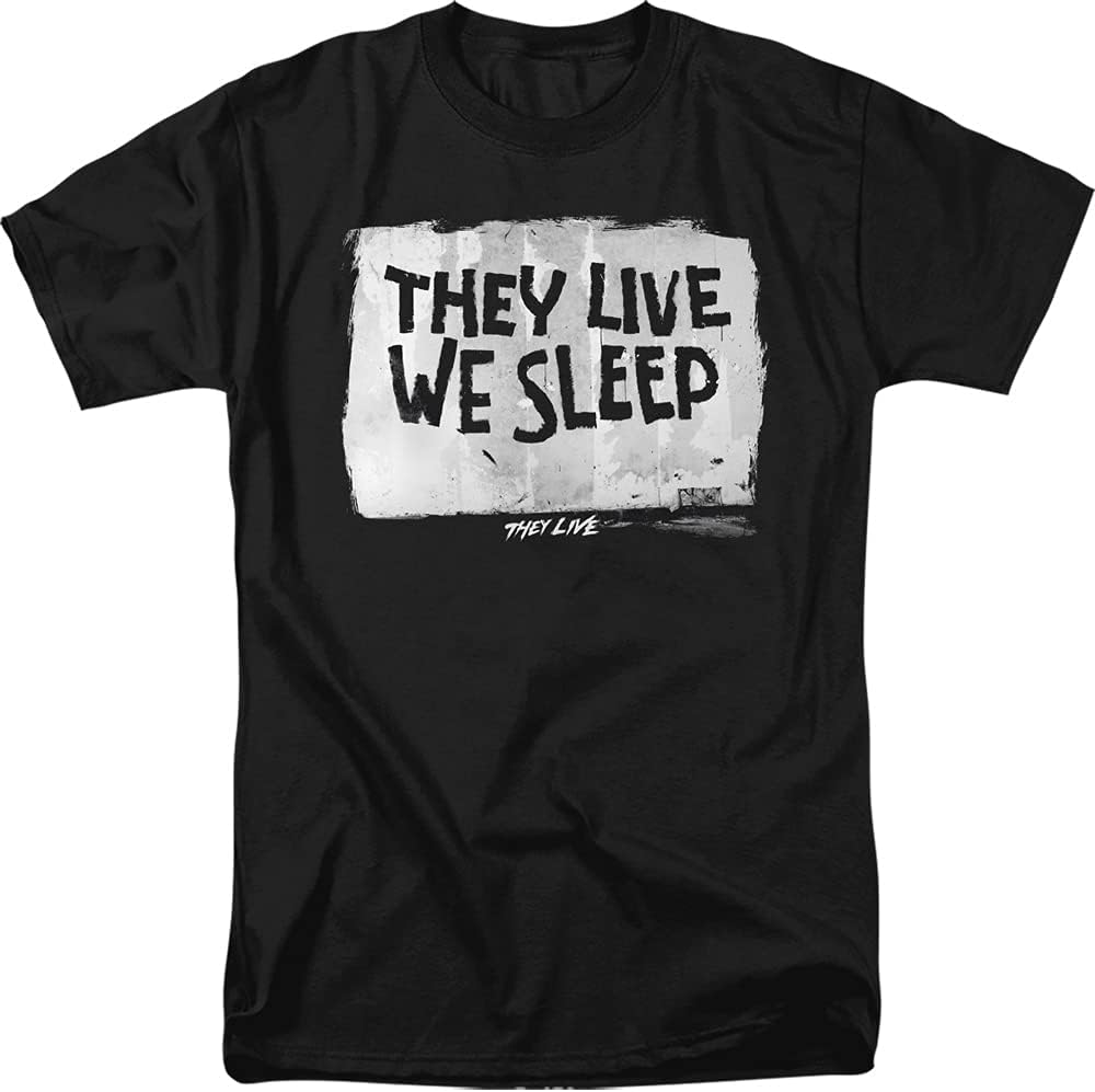 They Live We Sleep Mens Short Sleeve Shirt BLACK 4X