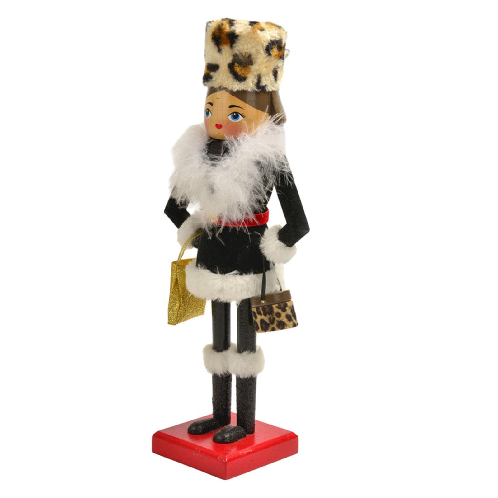 KIXZSAZ Whimsical Wooden Nutcracker 38cm Christmas Table Decoration Gift For Friends Nutcracker Measure 38cm/14.96inch Tall Fashionable Lady Figure On Tables