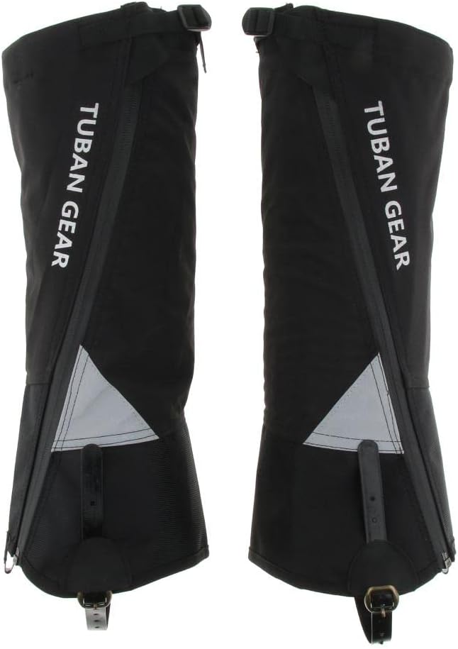 Leg Gaiters for Men Women - Snow Boots Cover Trekking Climbing Travel Shoes - Reflective Leggings for Hunting Hiking, Oxford Cloth Guard for Outdoor Activities - Black M