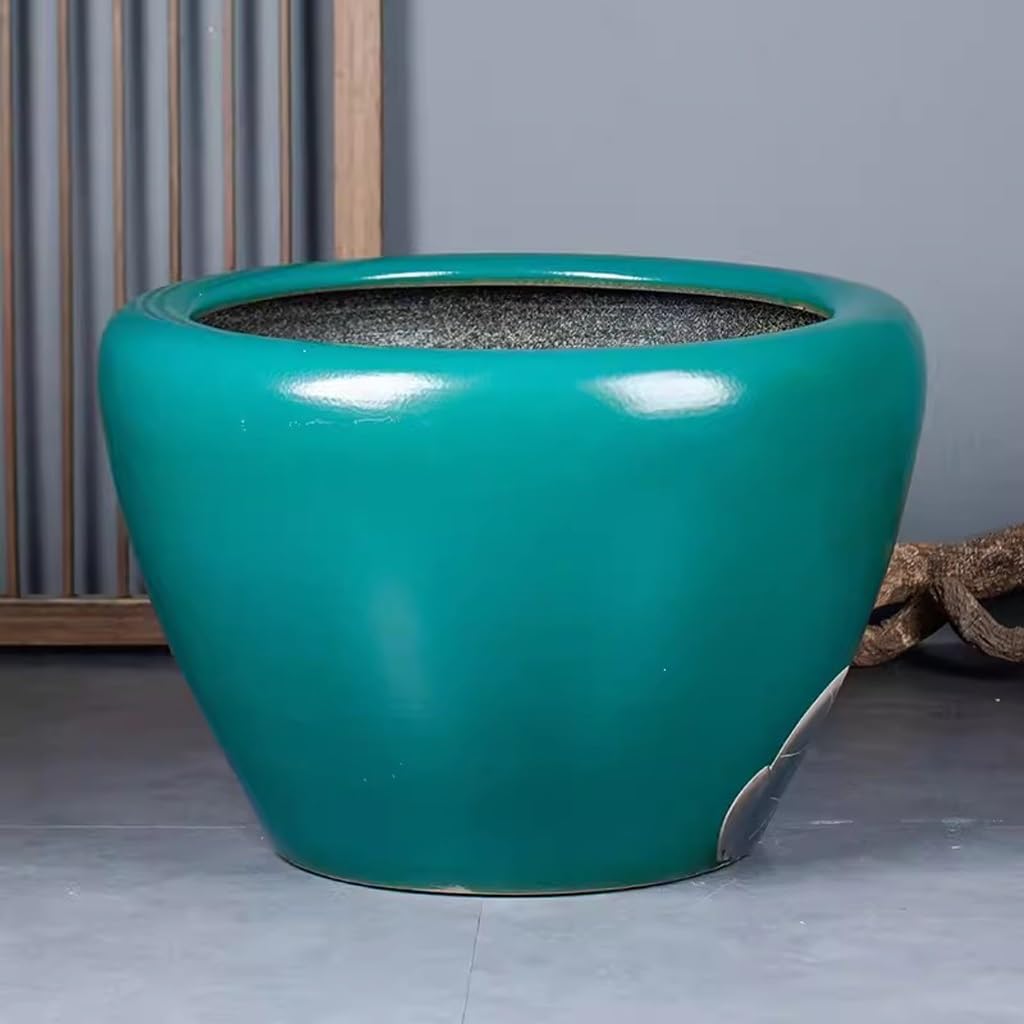 Tanque Peces Acuario Patio al Aire Libre, Tanque de Peces cerámica, balcón, acuicultura Pintada, Lirio Agua, Planta Loto, Lavabo | 41cm