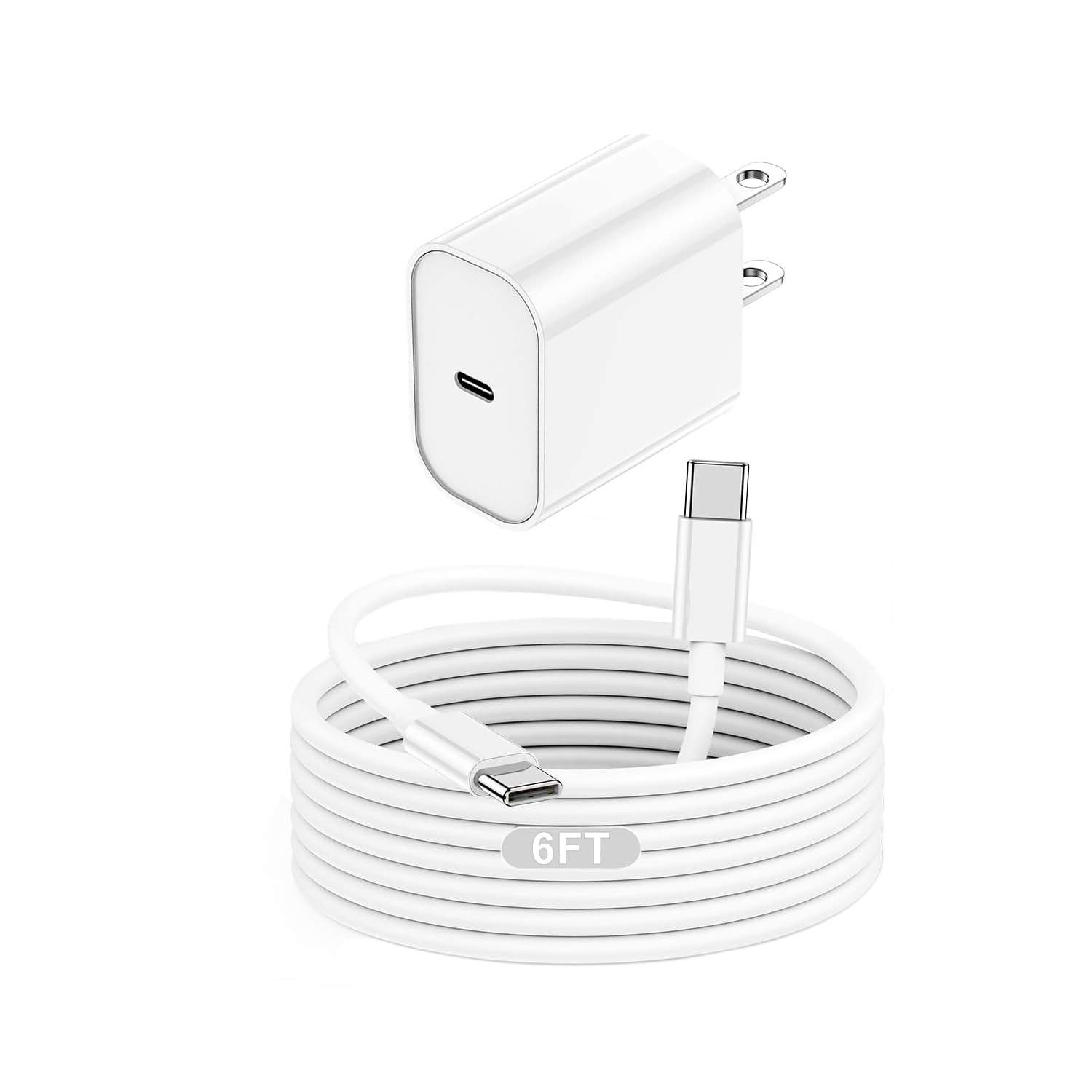 USB C Fast Charger for iPhone 17 Pro Max/Air/16 Plus/16e/15,iPad Pro 13/12.9/11 inch,iPad Air 13/11 inch/5th/4th,iPad 10th,iPad mini 7/6th,20W Type C Charger Fast Charging Block &amp; 6FT USB C to C Cable